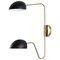 Nuvo Trilby 2-Light Wall Sconce - Matte Black with Burnished Brass 60/7393 - alternate 1